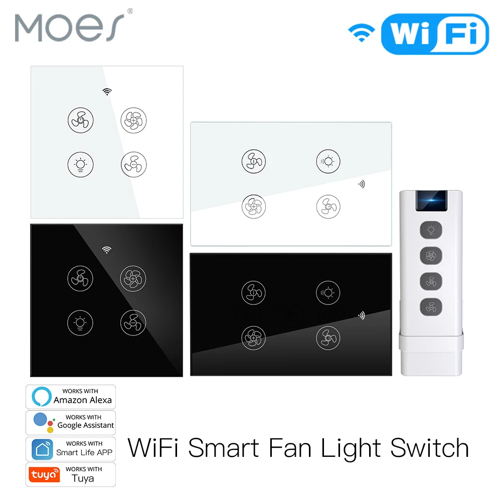 Smart Home Ventilation System - ใหม่WiFi RFสมาร์ทเพดานพัดลม2/3ทิศทางSmart Life/Tuya APPรีโมทคอนโทรลRFควบคุมความเร็วAlexa google Home