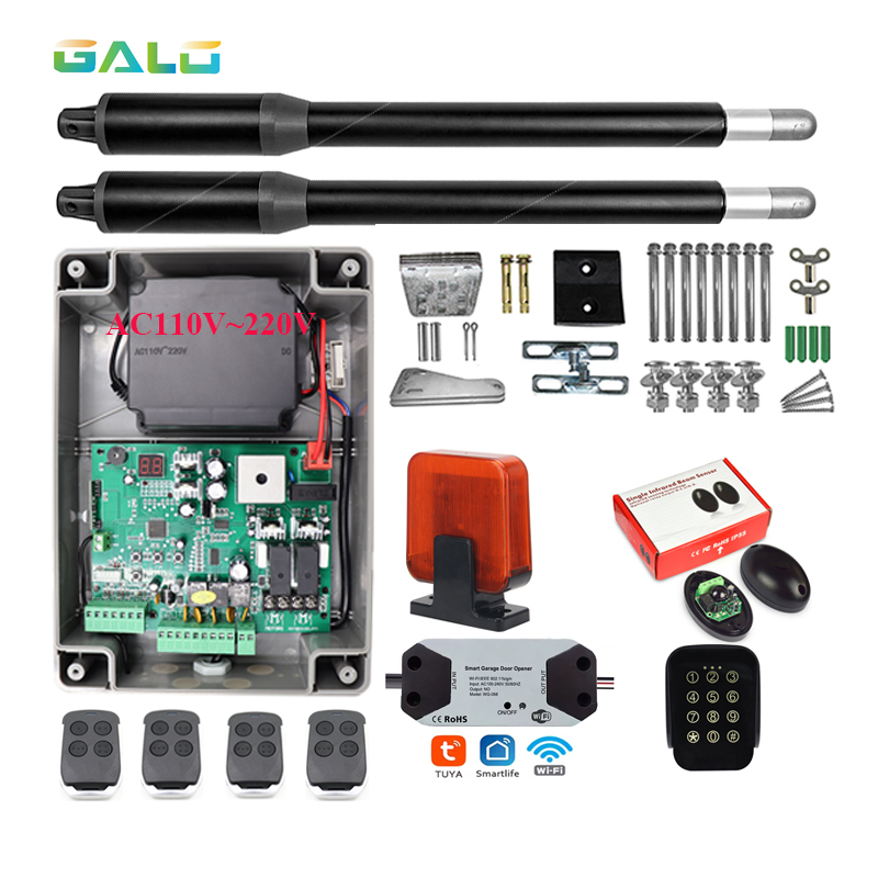 Smart Home Demo Kit - ที่เปิดมอเตอร์ประตูสวิงพลังงานแสงอาทิตย์แบบ Double Leaf พร้อมฟังก์ชั่นกันขโมยและรีโมทคอนโทรล - ชุดเปิดประตูอัตโนมัติแบบสวิง