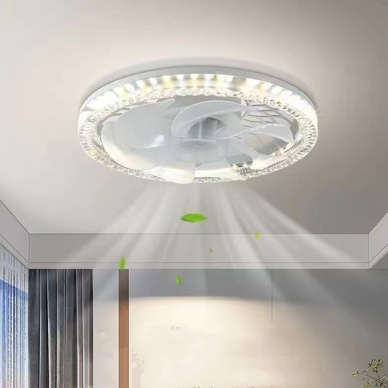 Smart Home Ventilation System - 50W 30 ซม.ใหม่เพดานพัดลม E27/E26 ซ็อกเก็ตสมาร์ทห้องนอนเพดานโคมไฟพัดลมพร้อมรีโมทคอนโทรลหรี่แสงได้ LED