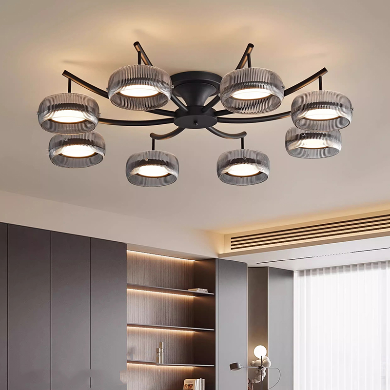 Smart Home Interior - ตกแต่งบ้านโคมไฟจี้โมเดิร์นโคมระย้าสําหรับห้องนอนโคมไฟเพดานภายในสมาร์ทโคมไฟระย้า LED ในร่ม