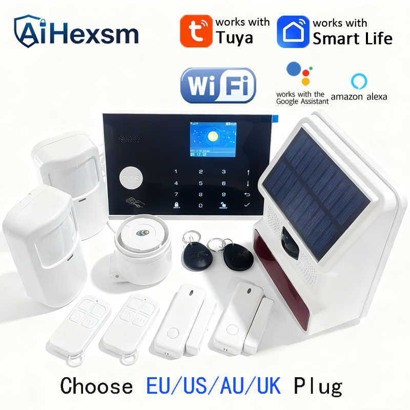 Smart Home Demo Kit - ระบบสัญญาณกันขโมยไร้สายพลังงานแสงอาทิตย์สำหรับภายนอกอาคาร พร้อมระบบเตือนภัย Wifi GSM ชุดอุปกรณ์รักษาความปลอดภัยบ้าน ระบบตรวจจับความเคลื่อนไหว