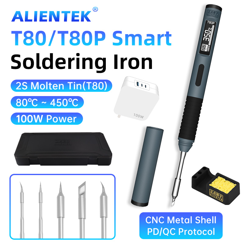 Smart Home Interior - หัวแร้งบัดกรีอัจฉริยะ ALIENTEK T80 PD 100W ปรับอุณหภูมิคงที่ได้