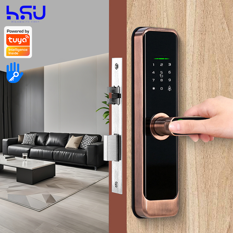 Smart Door Lock - กุญแจล็อคประตูดิจิตอลอัจฉริยะ รหัสผ่าน สำหรับบ้าน ขนาดเล็ก ระบบอิเล็กทรอนิกส์ สแกนลายนิ้วมือ