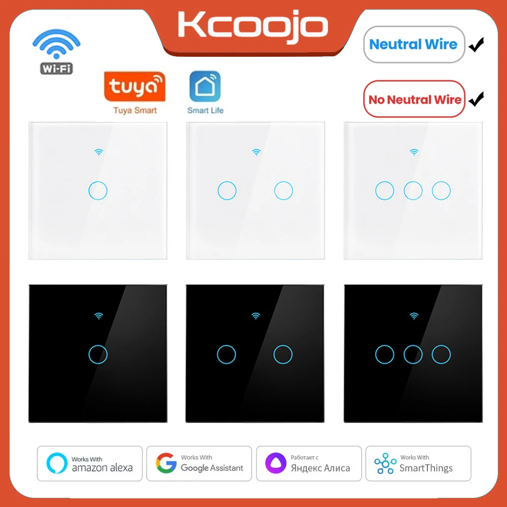 Smart Home Gadgets - Tuya Wifi EU สมาร์ทสวิทช์ 1/2/3/4Gang Touch