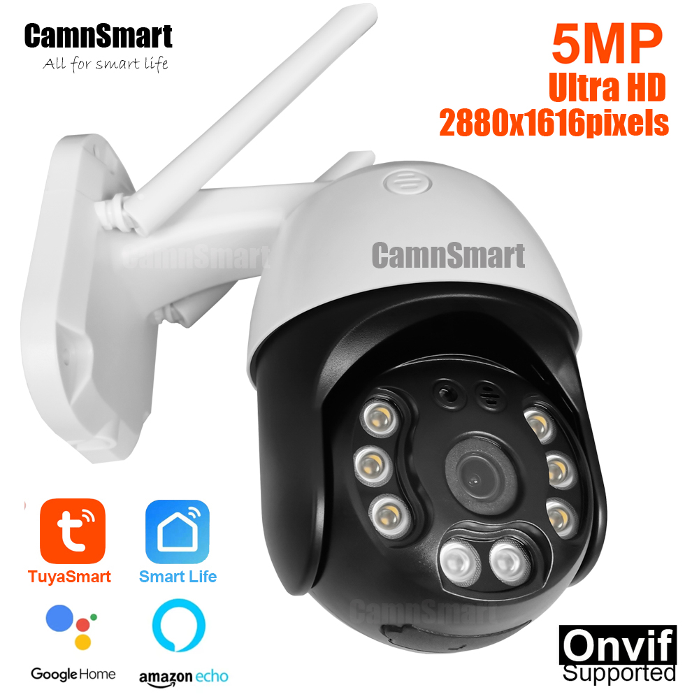 Smart Home Demo Kit - Tuya 5MP กล้องรักษาความปลอดภัยไร้สายกลางแจ้งภายนอก Cam Alexa Google