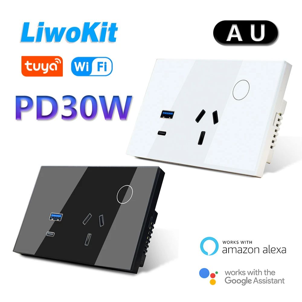 Smart Home Technology - LiwoKit AU Tuya Wifi Wall Socket