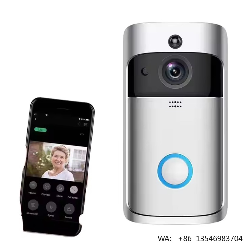 Smart Home Video Doorbell App - วิดีโอดอร์เบล V5 สมาร์ทไร้สาย ดีไซน์พับได้ ควบคุมผ่านแอพ วัสดุพลาสติก
