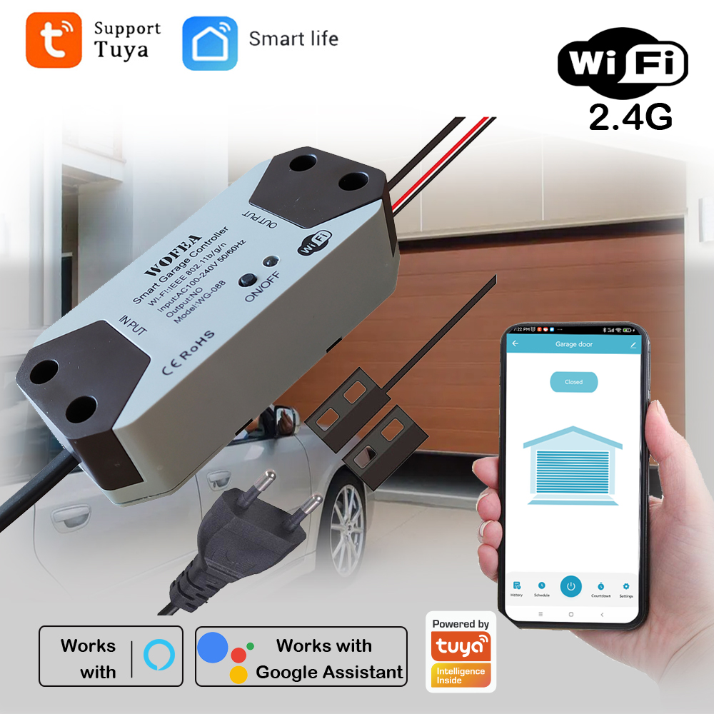 Smart Home Technology - ตัวควบคุมที่เปิดประตูโรงรถอัจฉริยะ, ปลั๊ก EU, ทํางานร่วมกับ Alexa, Echo,