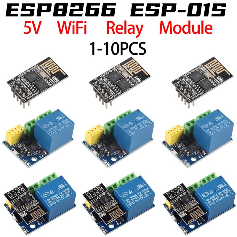 Smart Home Arduino Uno - ESP8266 ESP-01 ESP-01S 5V ไวไฟรีเลย์โมดูลสมาร์ทโฮมรีโมทคอนโทรลสวิตช์โทรศัพท์ APP