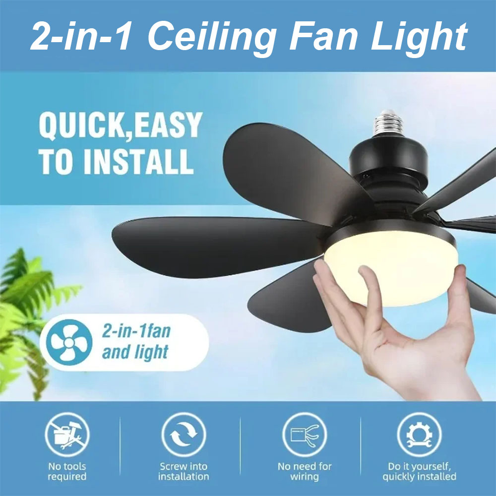 Smart Home Ventilation System - พัดลมเพดานพร้อมไฟ 30/40 วัตต์ ปรับอุณหภูมิสีได้ ดีไซน์ทันสมัย ติดตั้งบนเพดาน