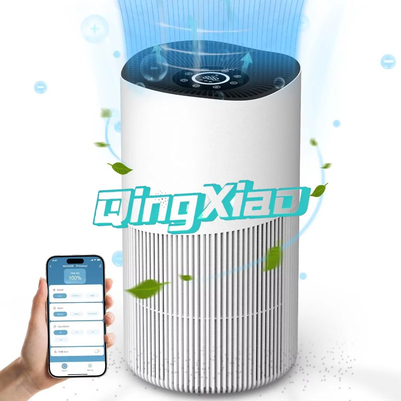 Smart Home App - เครื่องฟอกอากาศควบคุมผ่านแอปอัจฉริยะ กำจัดควันและกลิ่น พร้อมปล่อยประจุลบ เงียบสงบ เหมาะสำหรับใช้ในบ้าน ห้องนอน