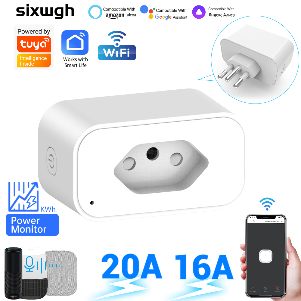 Smart Home Technology - ทูยา ไวไฟ สมาร์ทซ็อกเก็ต ปลั๊กบราซิล ประเภท N,
