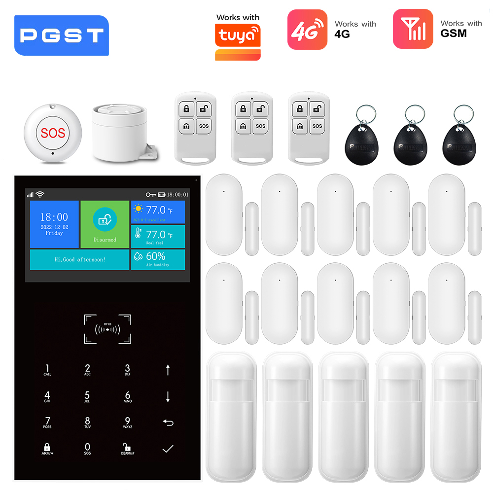 Smart Home Demo Kit - ระบบเตือนภัย 4G GSM WiFi ทำงานร่วมกับชุดอุปกรณ์รักษาความปลอดภัยบ้านอัจฉริยะ Tuya