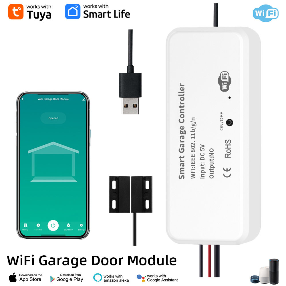 Smart Garage Door Opener - ที่เปิดประตูโรงรถอัจฉริยะ DC5V รีโมทโทรศัพท์มือถือ Tuya ตัวควบคุมแอป Smart