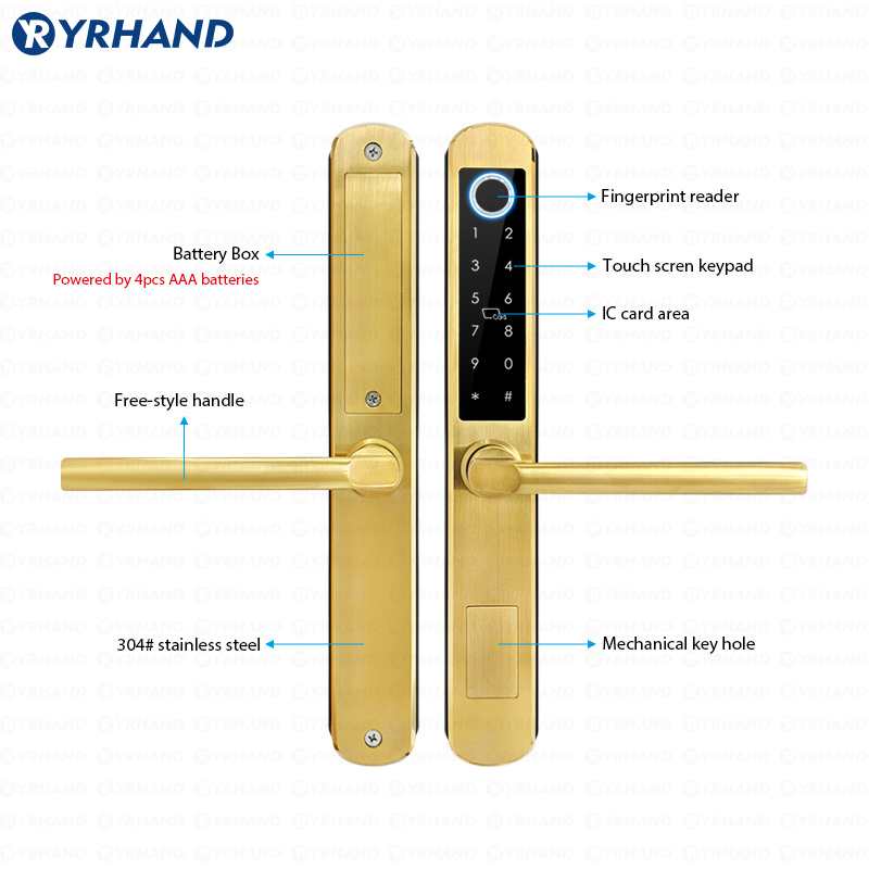 IP66 ทองสแตนเลสกระจกบานเลื่อนส - Smart Home Technology บทวิจารณ์และราคา