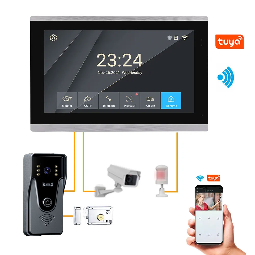 Tuya 1080P 10 นิ้วหน้าจอสัมผัส - Smart Home Video Doorbell App บทวิจารณ์และราคา
