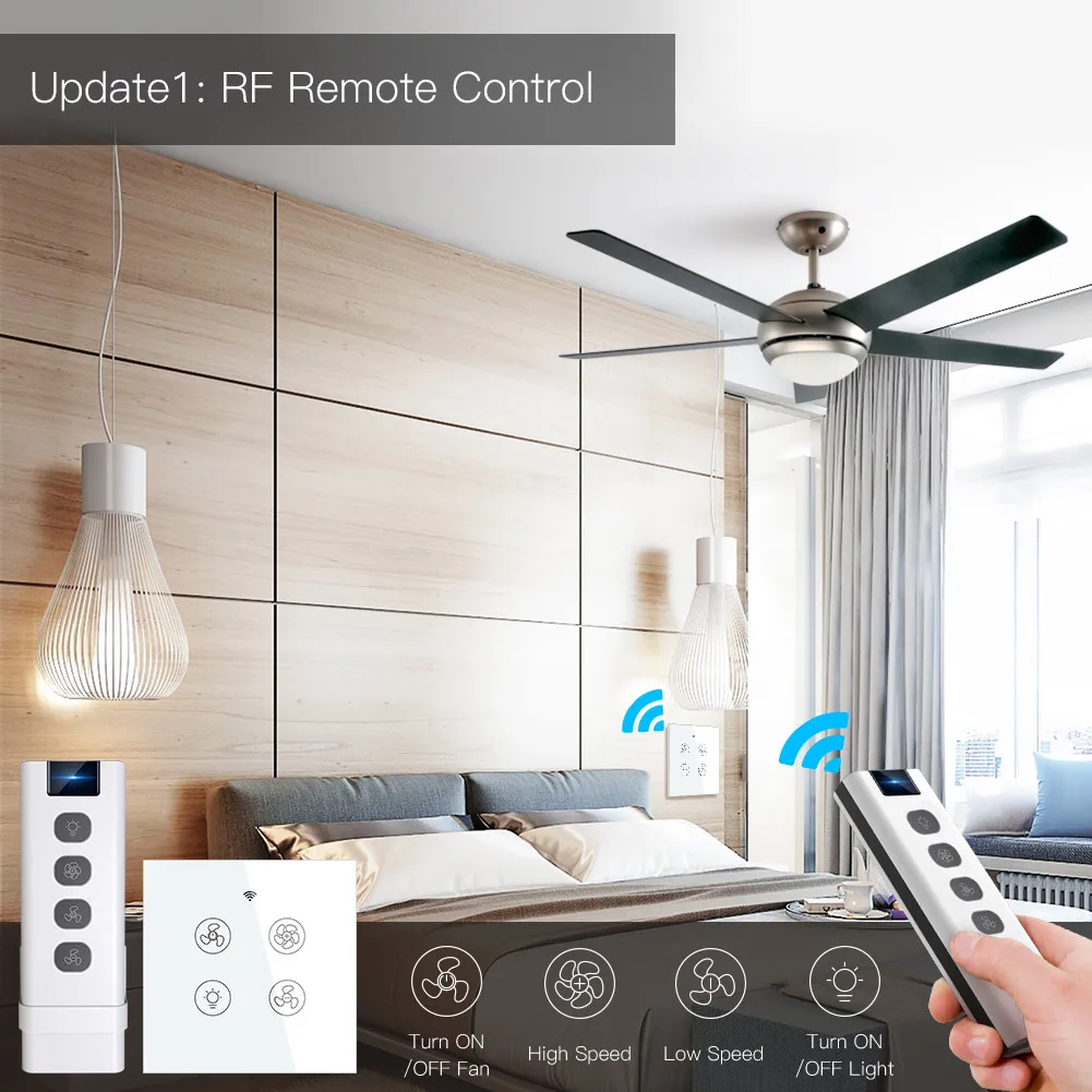 ใหม่WiFi RFสมาร์ทเพดานพัดลม2/3 - Smart Home Ventilation System บทวิจารณ์และราคา