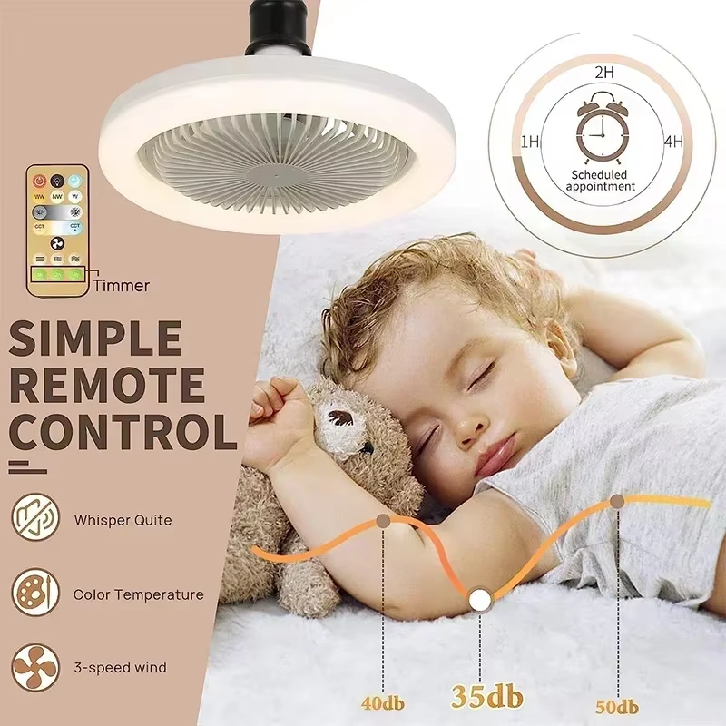 สมาร์ท 3-อิน-1 พัดลมเพดาน E27  - Smart Home Ventilation System บทวิจารณ์และราคา