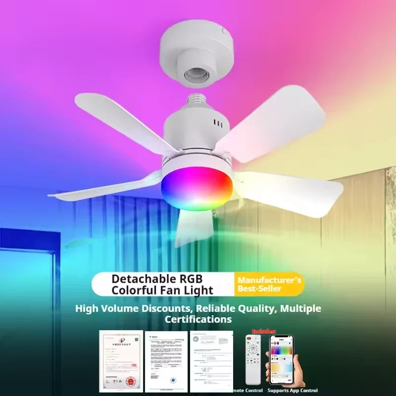 RGB LED พัดลมเพดานโคมไฟ E27 หร - Smart Home Ventilation System บทวิจารณ์และราคา
