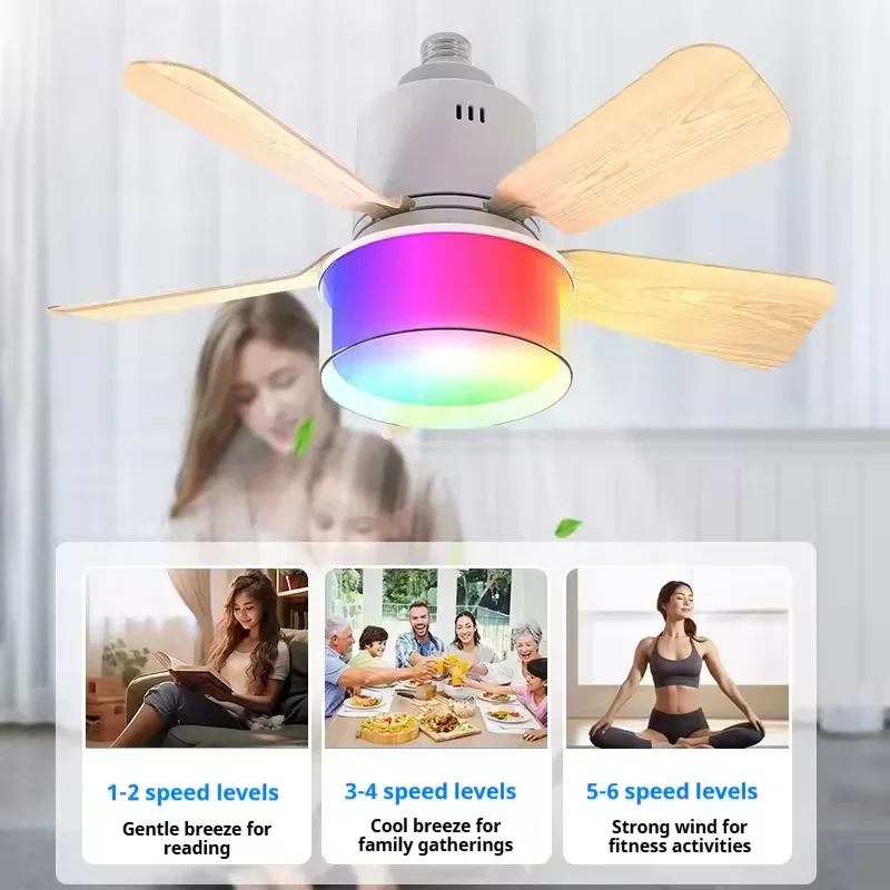 RGB LED พัดลมเพดานโคมไฟ E27 หร - Smart Home Ventilation System บทวิจารณ์และราคา