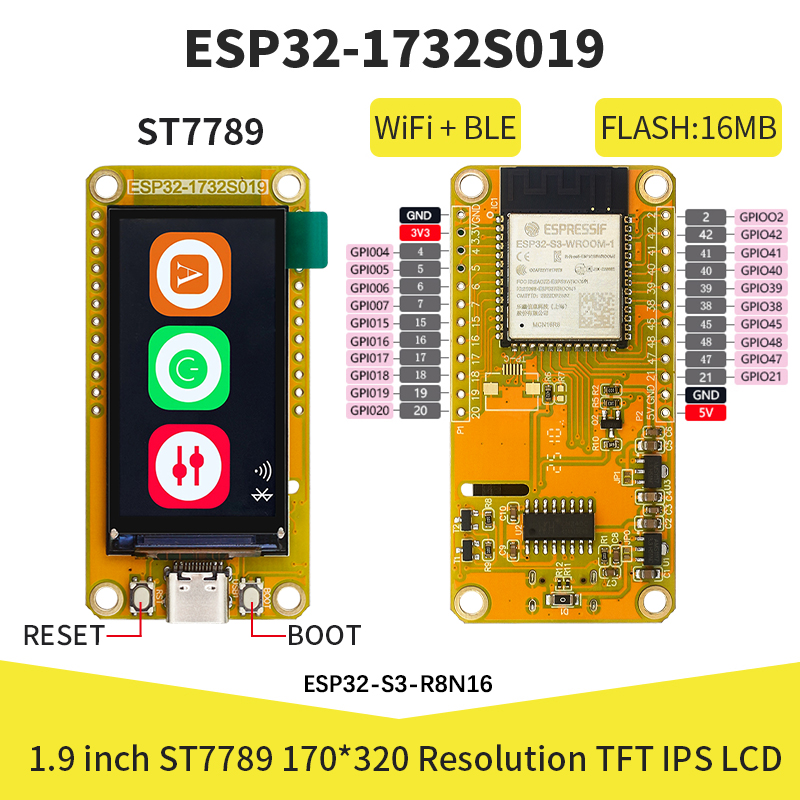 ESP32-S3 1.9 นิ้ว IPS LCD 170* - Smart Home Arduino บทวิจารณ์และราคา