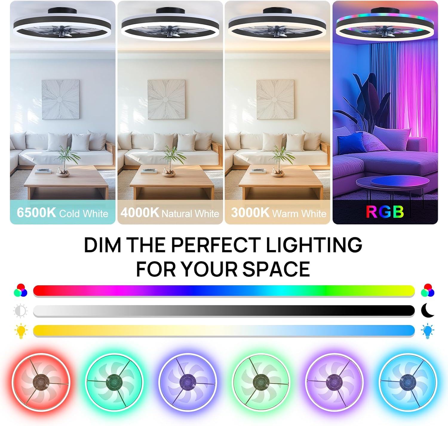 พัดลมเพดานอัจฉริยะ RGB พร้อมไฟ - Smart Home Ventilation System บทวิจารณ์และราคา
