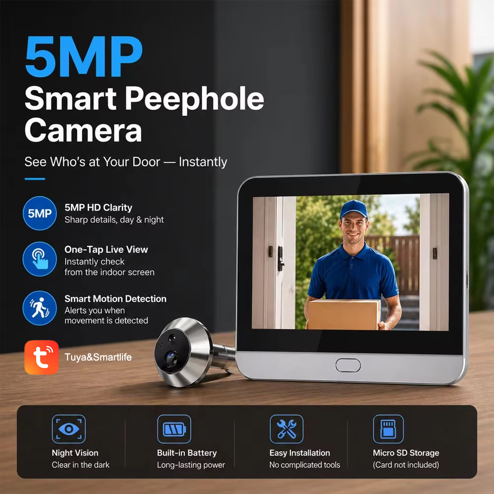 กล้องวงจรปิดอัจฉริยะ 5MP พร้อม - Smart Home Video Doorbell App บทวิจารณ์และราคา