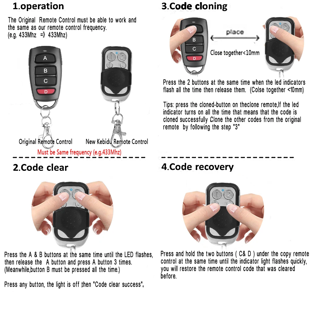 1-50PCS Universal 433MHz Dupli - Smart Garage Door Opener บทวิจารณ์และราคา