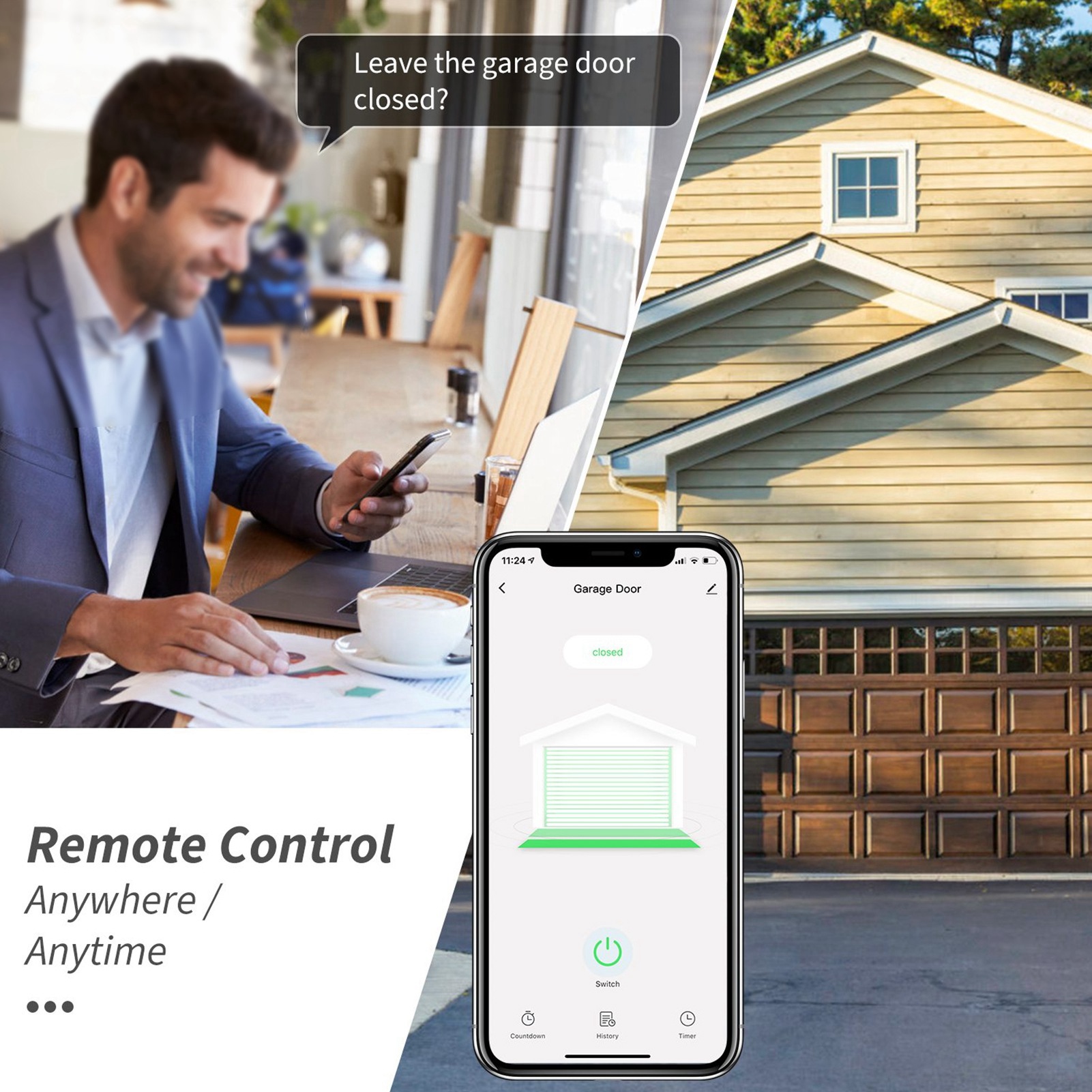 ประตูโรงรถอัจฉริยะ WIFI ควบคุม - Smart Garage Door Opener บทวิจารณ์และราคา